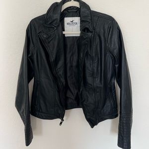 Hollister leather biker jacket